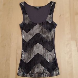 Express XS chevron sequin tank top